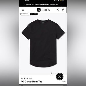 NEVER WORN Cuts Curve Hem Tee